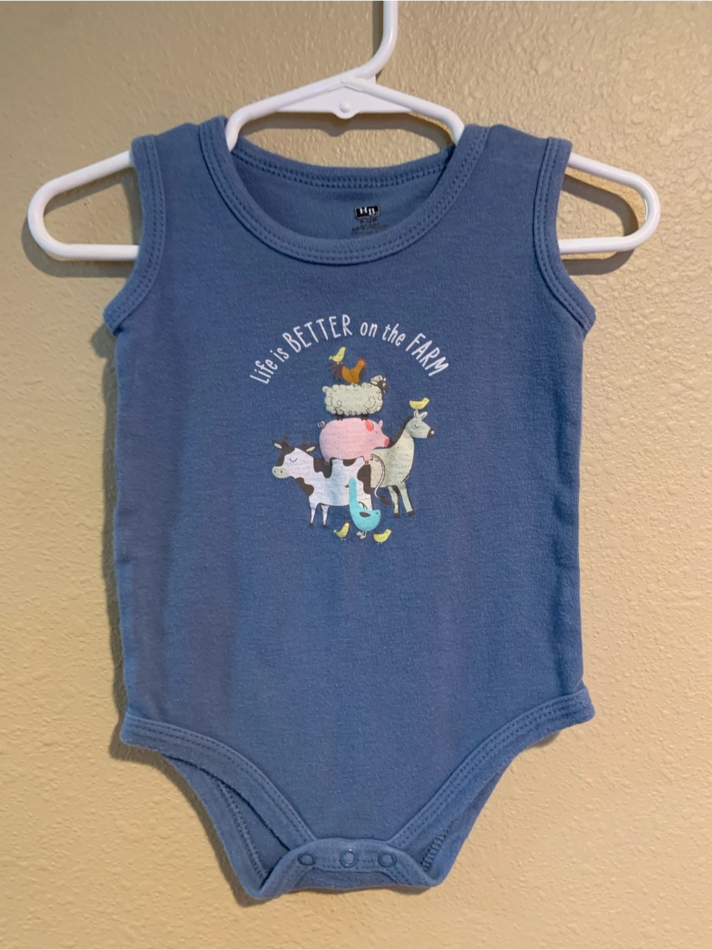 6/9m life is better on the farm tank onesie